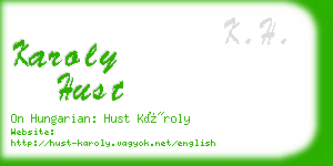 karoly hust business card